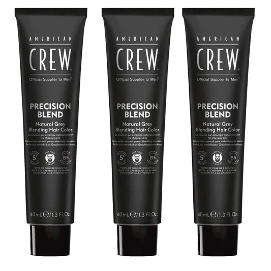 American Crew Classic Precision Blend Tinte Gel Crema (Castaño Ceniza) - 3 Unidades x 40 ml (ACW0052)