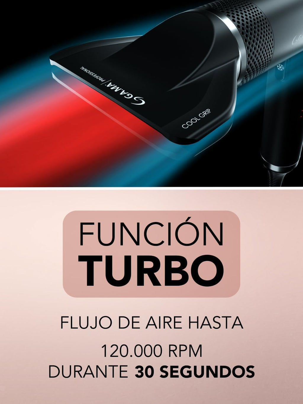 GA.MA Italy iQ3 Perfetto — Secador profesional Rose Gold