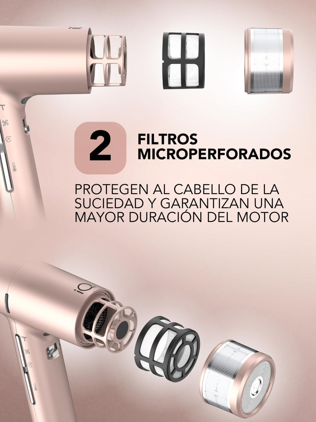 GA.MA Italy iQ3 Perfetto — Secador profesional Rose Gold