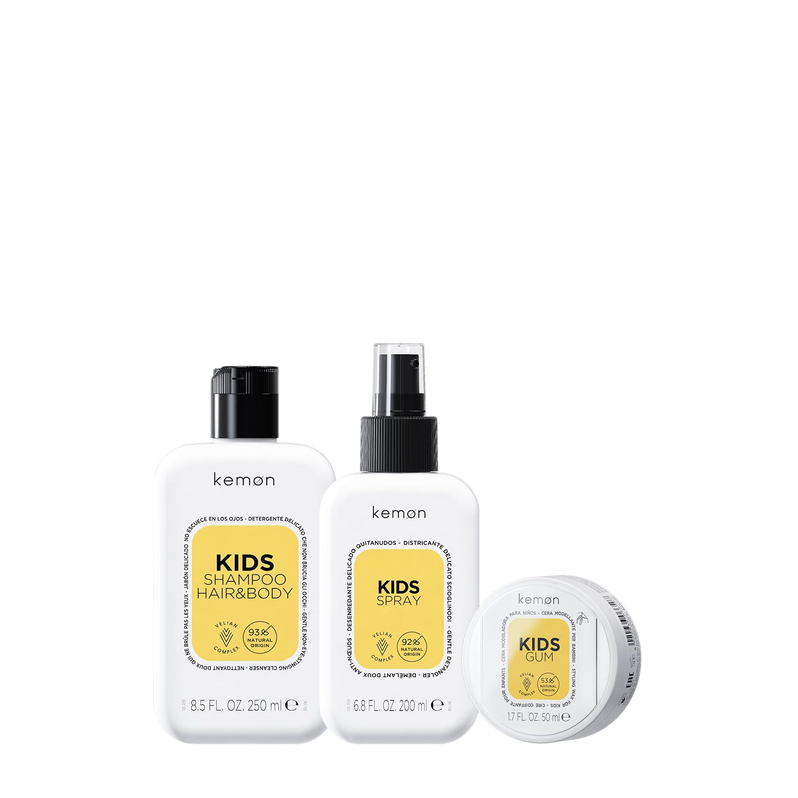Kemon Hair Care Kids — Champú y gel para niños 250 ml