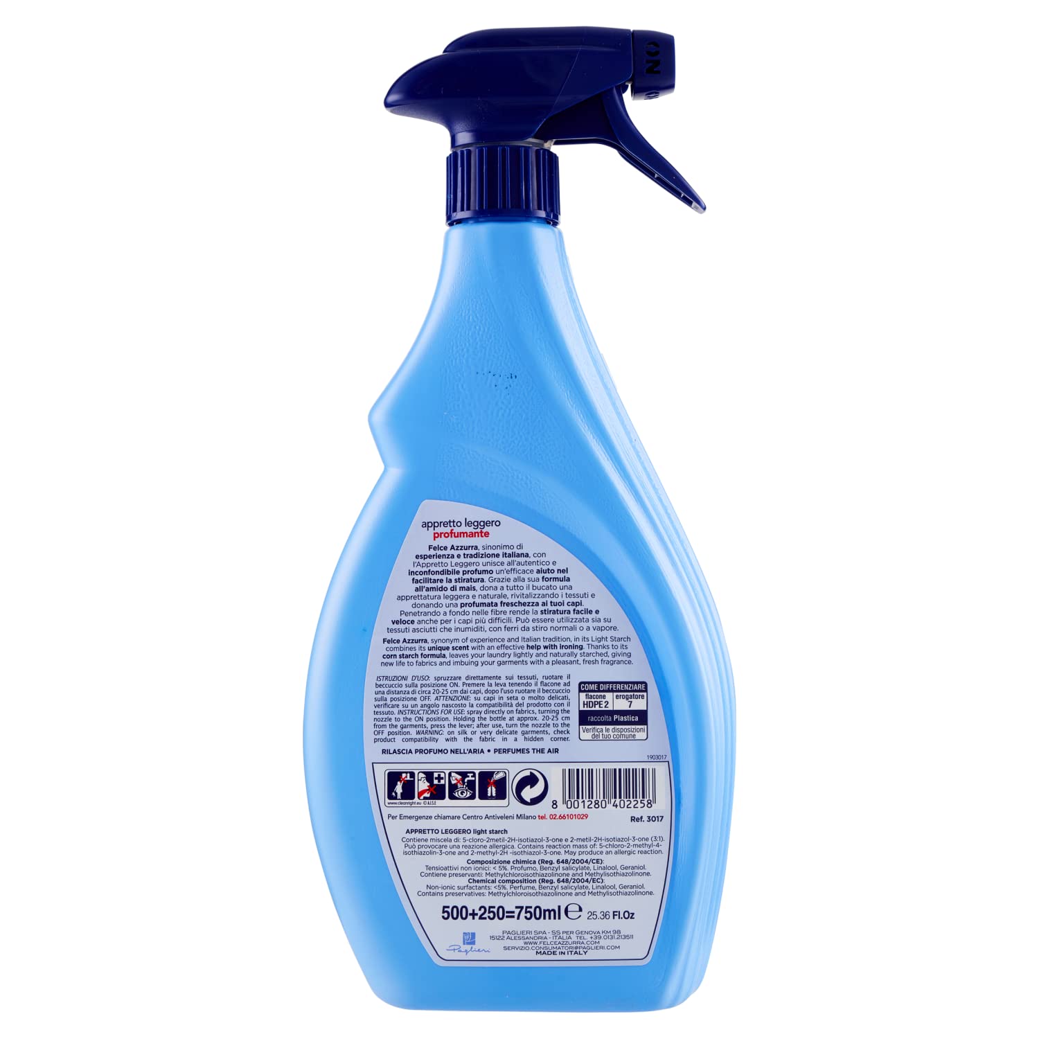 Felce Azzurra Bianco — Almidón para planchado 750 ml