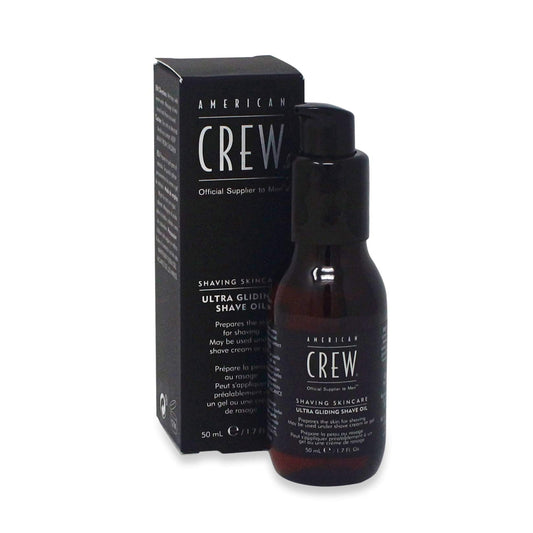 American Crew Shave Oil, Aceite de Afeitado Ultra Deslizante, Aceite de Preparación para el Afeitado, Barba Suave y Piel Nutrida, Efecto Antienvejecimiento, Producto para un Afeitado Cómodo, 50ml