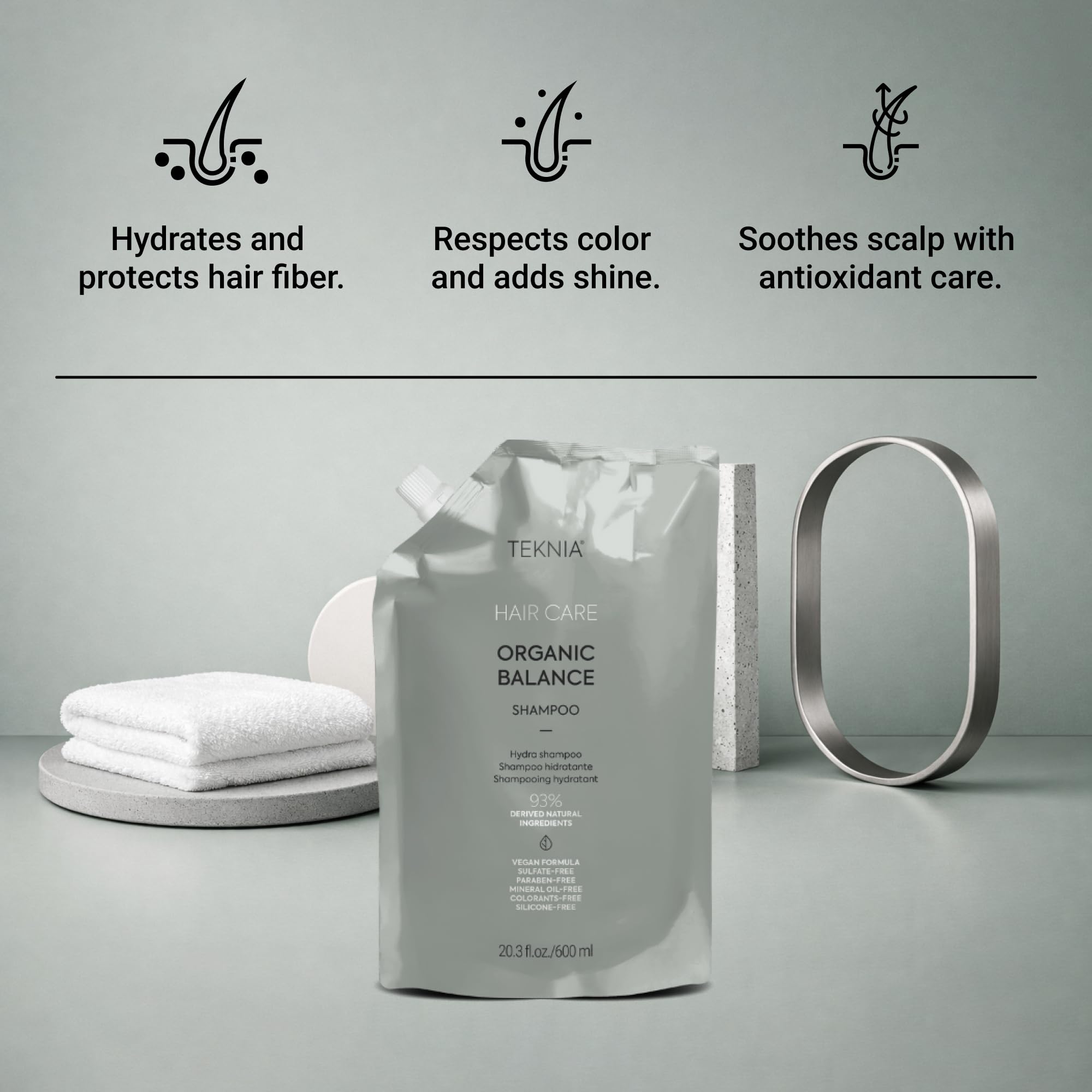 Lakmé Teknia Organic Balance — Champú recarga 600 ml