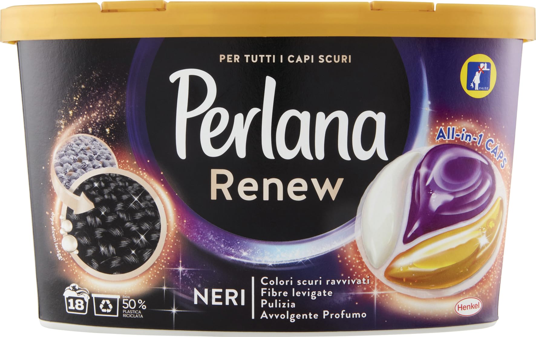 Perlana Caps — Detergente cápsulas para ropa negra