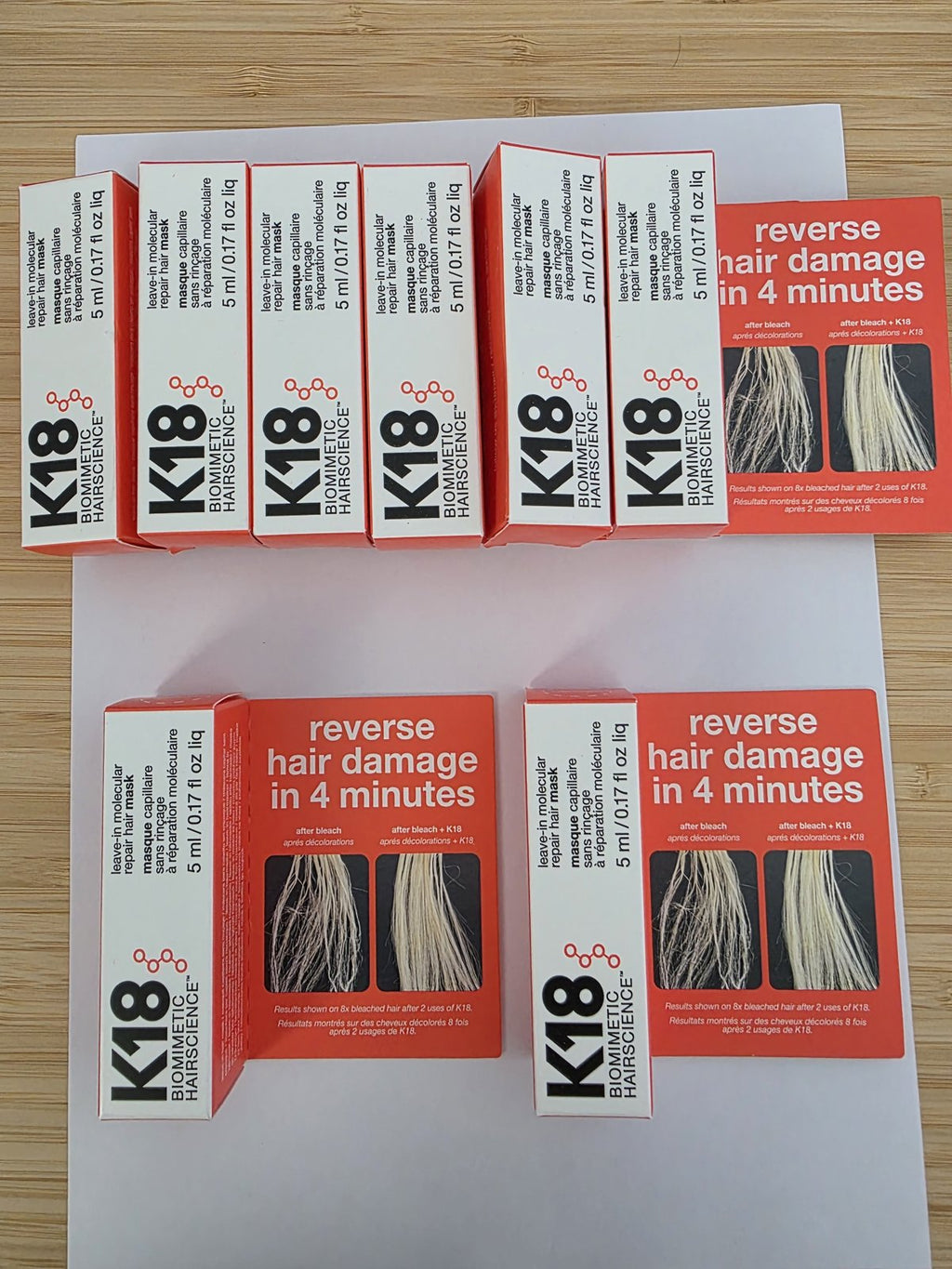 K18 Leave-In Molecular Repair Hair Mask 5 ml — cajas