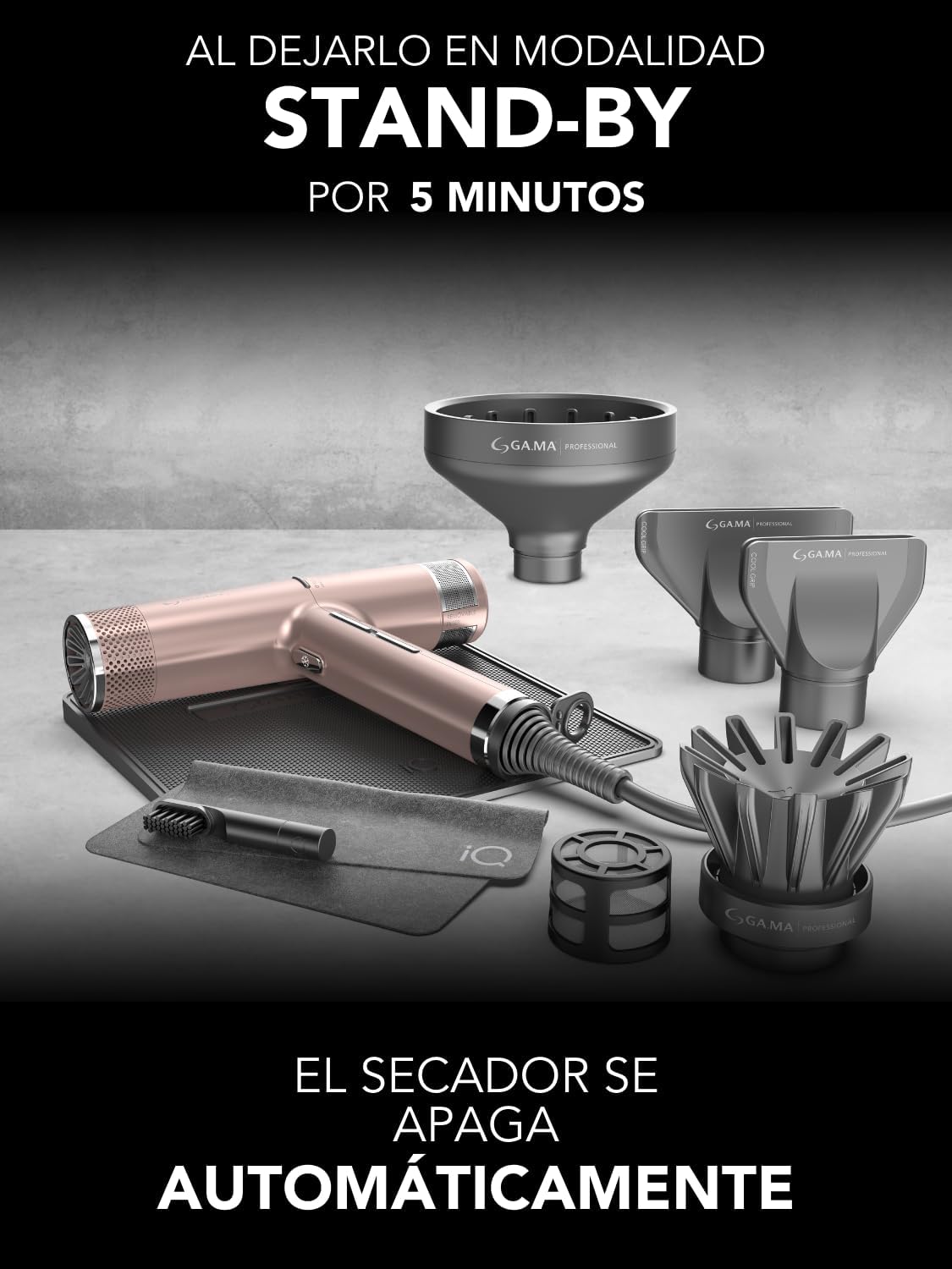 Secador de pelo profesional GA.MA iQ3 Perfetto Gold Rose ultraligero